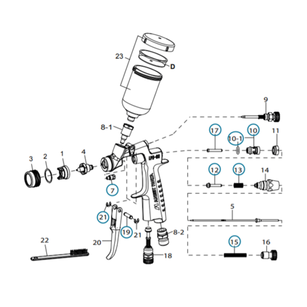 Kit réparation pistolet LPH80