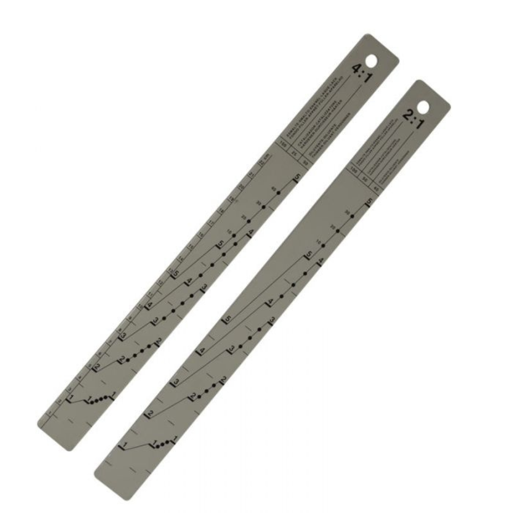 Règle de mélange recto verso en aluminium 2:1 - 4:1