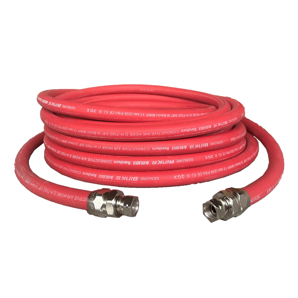 Tuyau air antistatique rouge Atex et CE